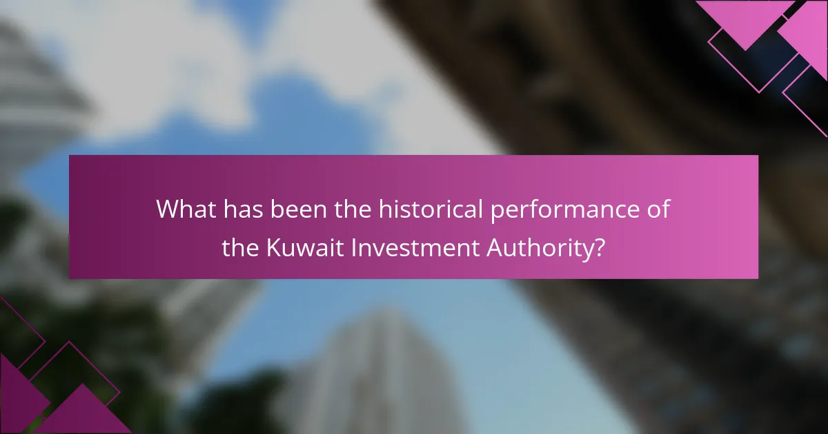 What has been the historical performance of the Kuwait Investment Authority?